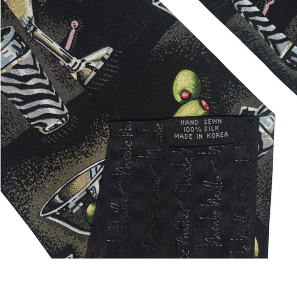 Nicole Miller Vintage Silk Tie Martini Time Cocktail Party Y2k 2000 - Picture 5 of 9